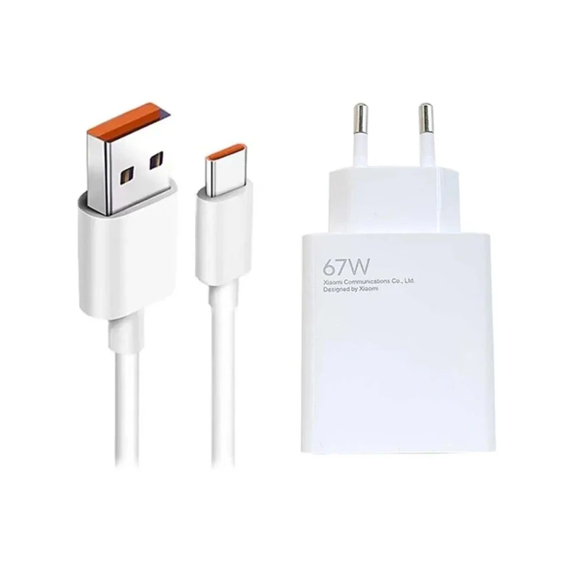 شارژر دیواری شیائومی مدل 67 وات به همراه کابل تبدیل USB-C