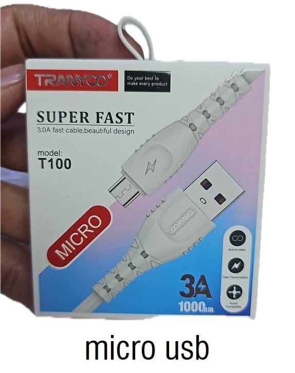 کابل تبدیل USB به micro ترانیو مدل T100 طول ۱متر