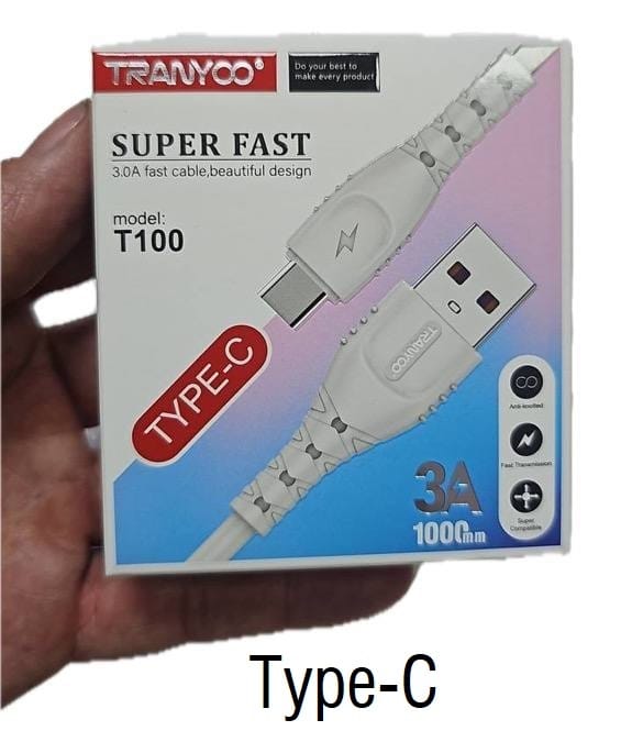 کابل تبدیل USB به تایپسی ترانیو مدل T100 طول ۱متر
