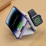 شارژ وایرلس 3 کاره تاشو wireless charging pad با گارانتی 12 ماهه آسان توزیع - Image 7