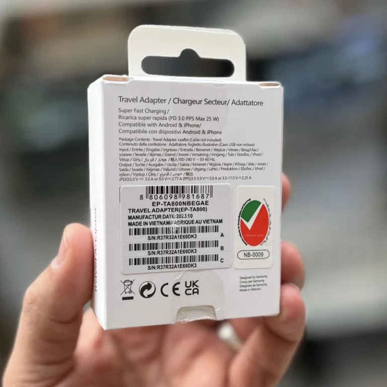 نمای کلی درباره آداپتور شارژر 25 وات سامسونگ Galaxy A54 مدل 3پین