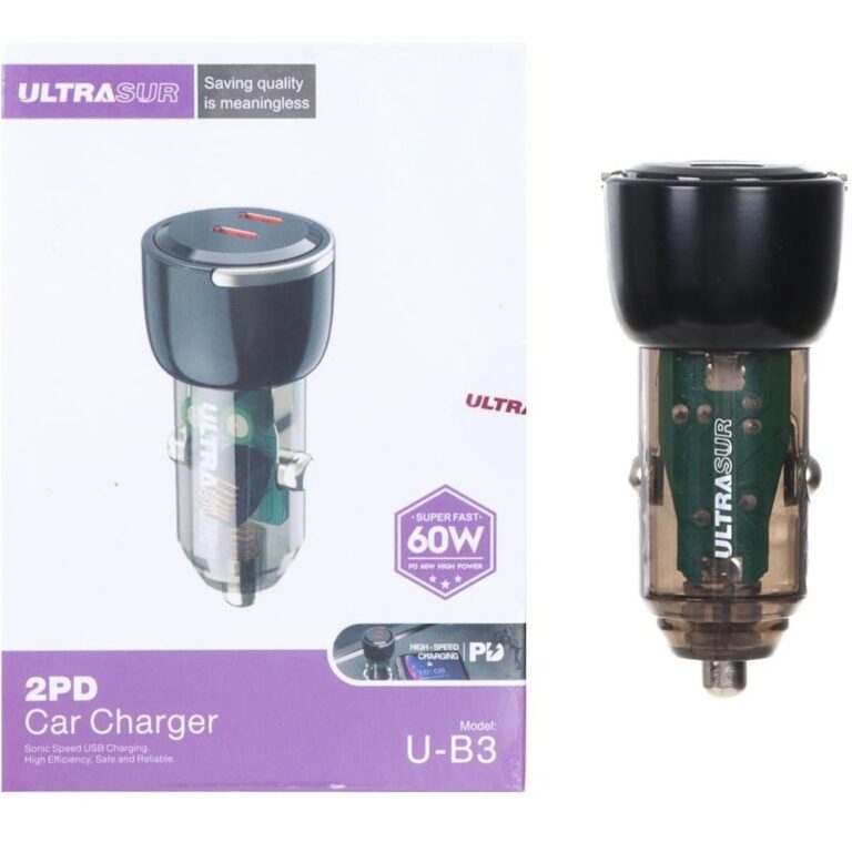 شارژر فندکی اولتراسور ULTRASUR مدل U-B3 htps://asantozi.com