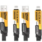 کابل شارژ 4 کاره برزنتی 65 وات مدل flat wire با گارانتی 12 ماهه آسان توزیع - Image 9