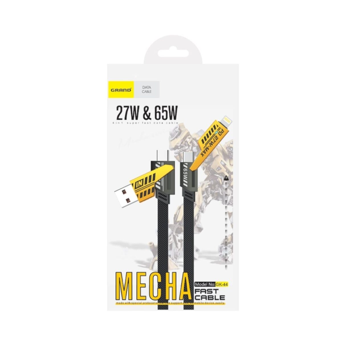 کابل شارژ 4 کاره برزنتی 65 وات مدل flat wire با گارانتی 12 ماهه آسان توزیع - Image 5