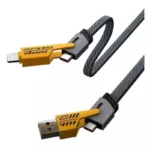 کابل شارژ 4 کاره برزنتی 65 وات مدل flat wire با گارانتی 12 ماهه آسان توزیع
