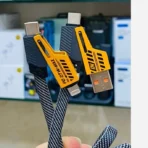 کابل شارژ 4 کاره برزنتی 65 وات مدل flat wire با گارانتی 12 ماهه آسان توزیع - Image 10