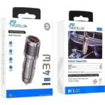 شارژر فندکی 43 وات 2 خروجی برند nexcellon مدل NX-225 آسان توزیع https://asantozi.com