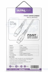 کابل شارژ دو سر تایپ سی اولتراسور Ultrasur مدل U-D8 طول 1 متر با گارانتی 12 ماهه آسان توزیع4