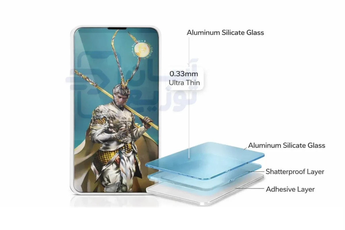 گلس ضد ضربه بدون حاشیه مانکی کینگ Monkey King مناسب برای همه ی مدل های آیفون iphone