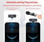 میکروفون یقه ای بی سیم مدل K8 تایپ سی + لایتنینگ1