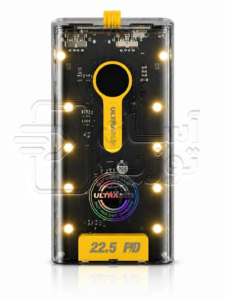 پاوربانک 30000 میلی آمپر اولتراسور Ultrasur مدل P11+ خروجی 22.5 وات سوپر فست شارژ دارای چراغ اضطراری 4 حالته + 4 کابل سرخود با گارانتی 1 ساله آسان توزیع asantozi 1