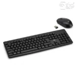ست کیبورد و ماوس بی‌سیم HP مدل CS700 در حال استفاده روی میز کار مدرن با لپ‌تاپ و فضای مرتب