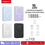 پاوربانک وایرلس ترانیو مدل T-F25 ظرفیت 10000 میلی‌آمپر ساعت- 20W