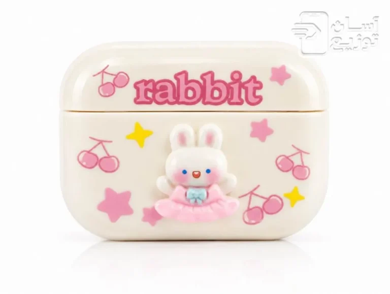 کاور ایرپاد 2پرو اپل مدل animation vibes انیمشن وایبز طرح rabbit + حلقه فنری آویز