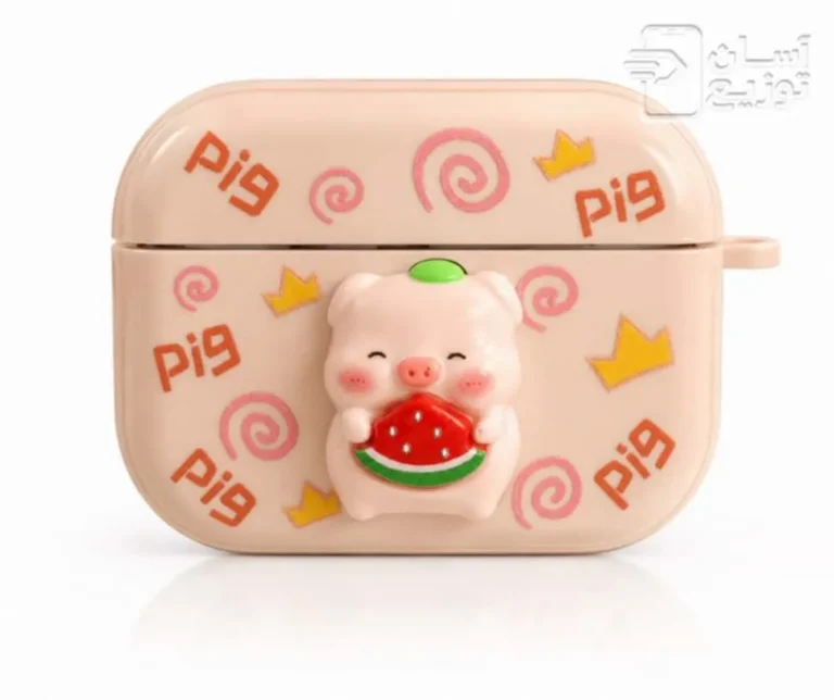 کاور ایرپاد 2پرو اپل مدل animation vibes انیمشن طرح PIG + حلقه فنری آویز