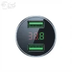 شارژر فندکی فست شارژ دنمن مدل DZ09 + نمایشگر ولتاژ 2 پورت USB خروجی 3.1 آمپر