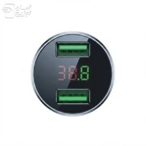 شارژر فندکی فست شارژ دنمن مدل DZ09 + نمایشگر ولتاژ 2 پورت USB خروجی 3.1 آمپر