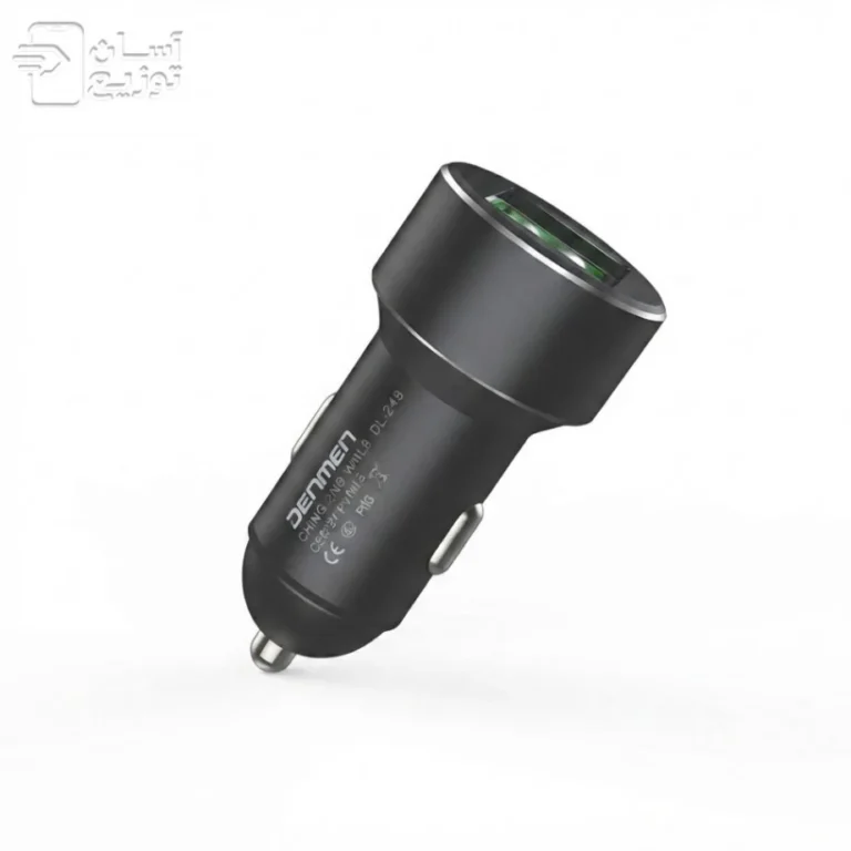 شارژر فندکی فست شارژ دنمن مدل DZ09 + نمایشگر ولتاژ 2 پورت USB خروجی 3.1 آمپر