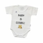 لباس سرهمی نوزاد جونیور طرح BABY IS COMING