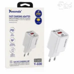 شارژر دیواری 25 وات فست شارژ 2 پورت یوسوندا مدل yosonda Y-G30