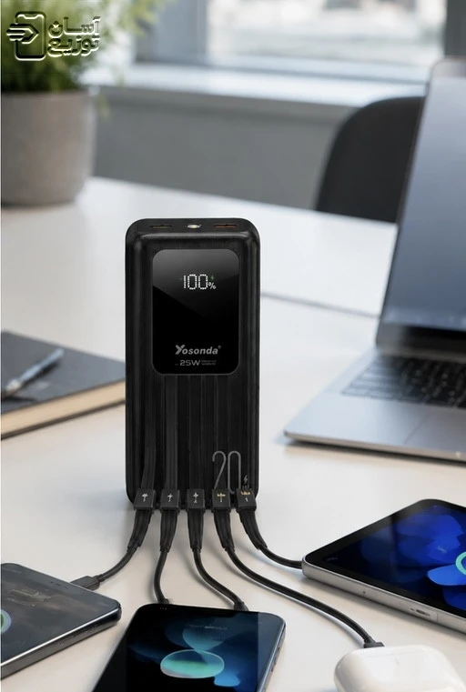 پاوربانک یوسوندا مدل Y-P100 ظرفیت 20000 میلی آمپرساعت
