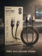 تصویر سینمایی کابل شارژ USB به Type-C یوسوندا مدل Y-D24C فست شارژ 6 آمپر
