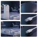 کابل شارژ USB به MICRO یوسوندا مدل Y-D10M فست شارژ از 4 زاویه مختلف