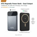تصویر تبلیغاتی پاوربانک وایرلس KPS مدل WPG-207 ظرفیت 20000 میلی آمپر