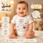 لباس سرهمی/ بادی نوزاد جونیور طرح بفرمایین! اینم نوه!