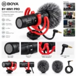 جزعیات 2 میکروفون تولید محتوا BOYA مدل BY-MM1 pro