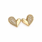 گوشواره قلب نیمه نگین ژوپینگ
