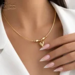 مدل طوق مینیمال قلبی ژوپینگ