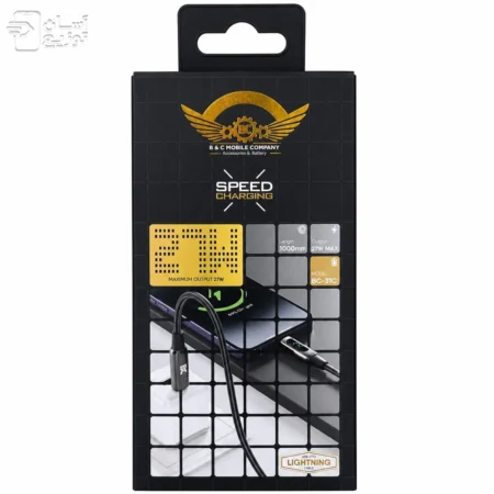 کابل شارژ USB-C به لایتنینگ B&C مدل BC-31C دارای نمایشگر ولتاژ