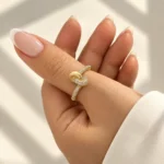 انگشتر گره نیمه نگین ژوپینگ