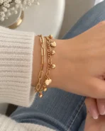 دستبند دو لاین قلب و گوی ژوپینگ