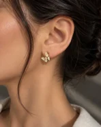 گوشواره پروانه مرواریدی ژوپینگ