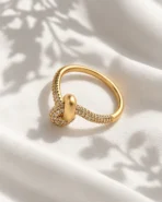 انگشتر گره نیمه نگین ژوپینگ